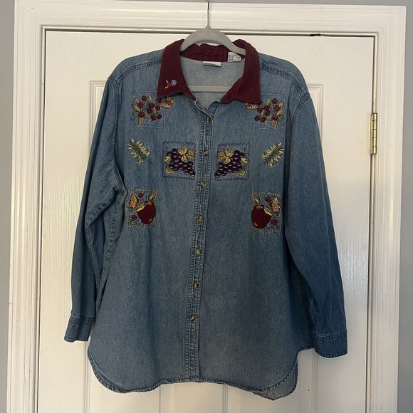 Bobbie Brooks Tops - Vintage Bobbie Brooks Women’s Shirt Denim Fall Harvest Size 22W
